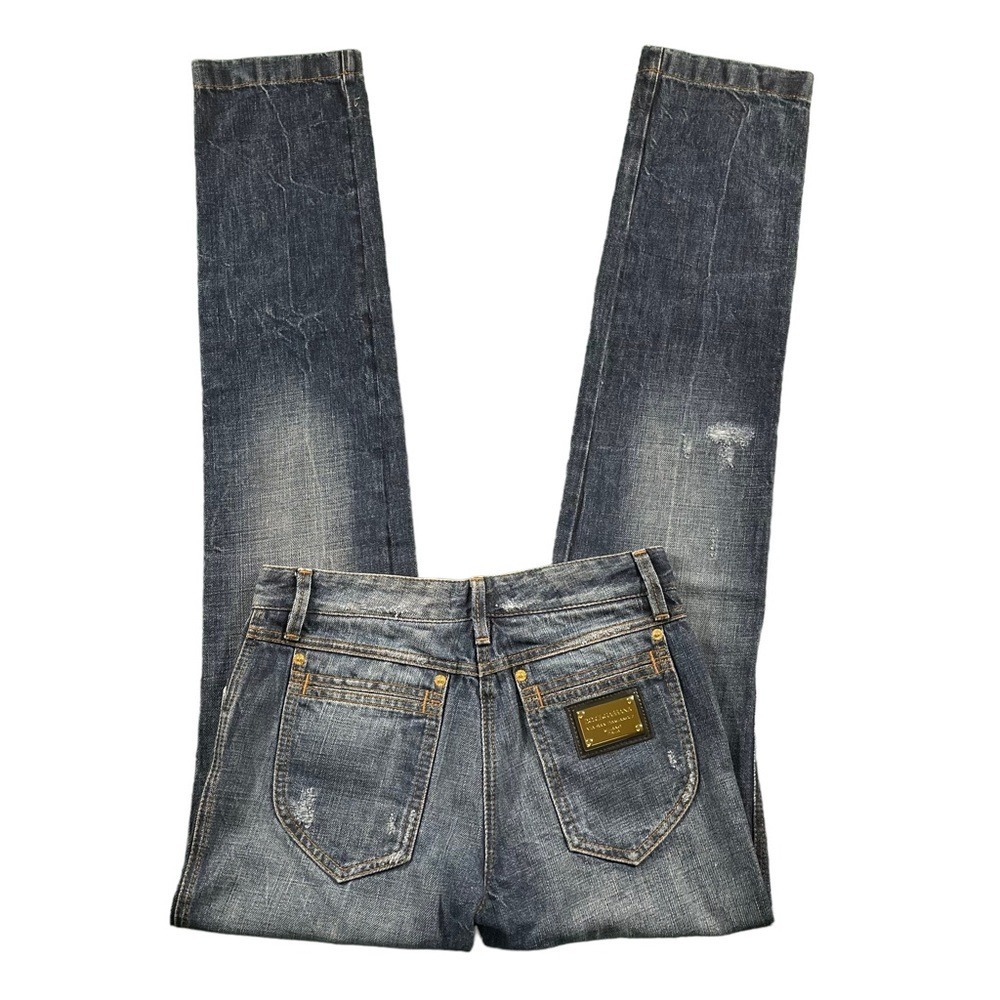 NWT Dolce & Gabanna Jeans Womens Sz 38 US Sz 28 Blue Slightly Distressed style - Picture 3 of 7